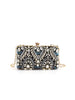 Shiny Heavy Diamond Studded Rhinestones Beaded Flower Pattern Wedding Dinner Bag Mssza