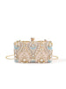 Shiny Heavy Diamond Studded Rhinestones Beaded Flower Pattern Wedding Dinner Bag Mssza
