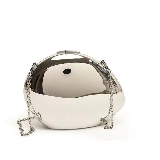 Shiny Metal Designer Acrylic Shell Shape Clutch Bag Mssza