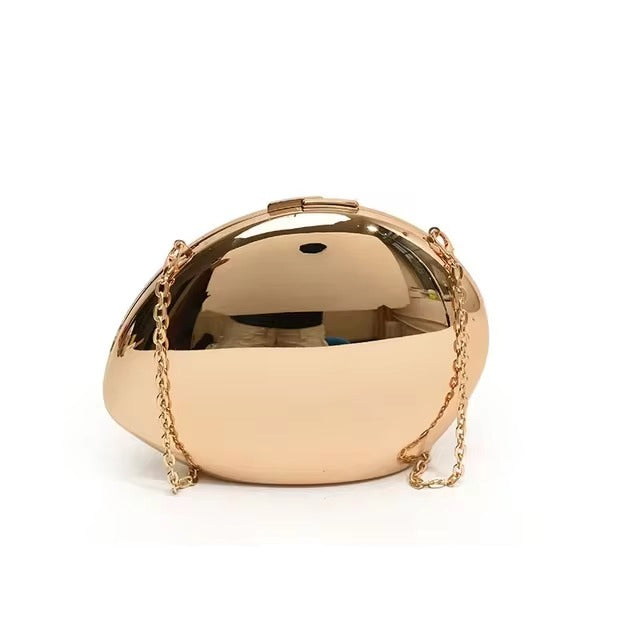 Shiny Metal Designer Acrylic Shell Shape Clutch Bag Mssza