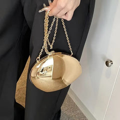 Shiny Metal Designer Acrylic Shell Shape Clutch Bag Mssza