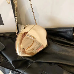 Shiny Metal Designer Acrylic Shell Shape Clutch Bag Mssza