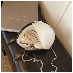 Shiny Metal Designer Acrylic Shell Shape Clutch Bag Mssza