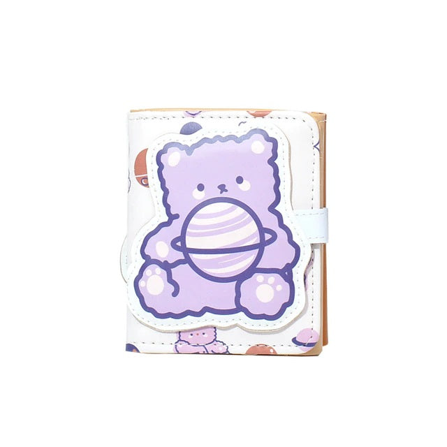 Short Coin Purse Three Fold Polyurethane Puppy PU Bag Mssza