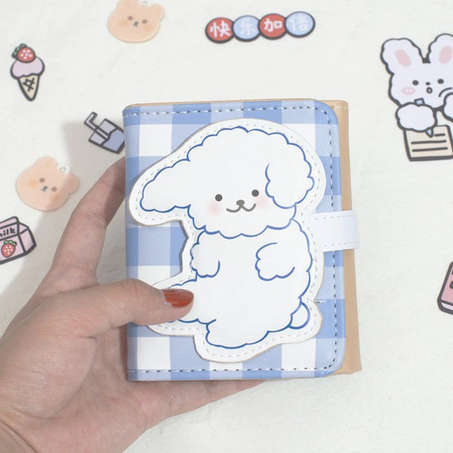 Short Coin Purse Three Fold Polyurethane Puppy PU Bag Mssza