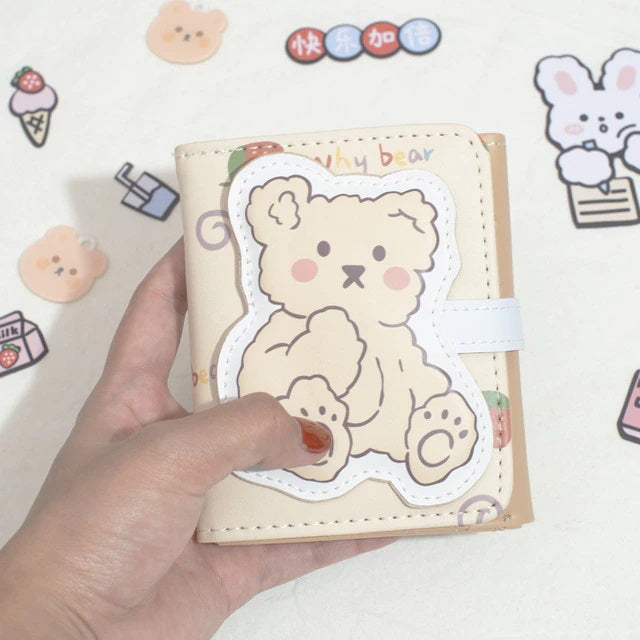Short Coin Purse Three Fold Polyurethane Puppy PU Bag Mssza