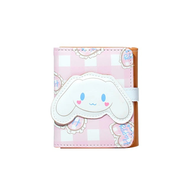 Short Coin Purse Three Fold Polyurethane Puppy PU Bag Mssza