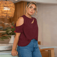 Short Sleeve Round Neck Casual T-shirts Mssza