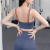 Shoulder Straps With Color Blocking Design Camisole Yoga Fitness Bra Mssza