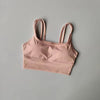 Shoulder Straps With Color Blocking Design Camisole Yoga Fitness Bra Mssza