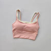 Shoulder Straps With Color Blocking Design Camisole Yoga Fitness Bra Mssza