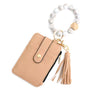 Silicone Bead Pu Leather Key Chain id Credit Card Holder Wallet Mssza