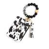 Leopard Print Silicone Bead Key Chain id Credit Card Holder Clutch Wallet Mssza