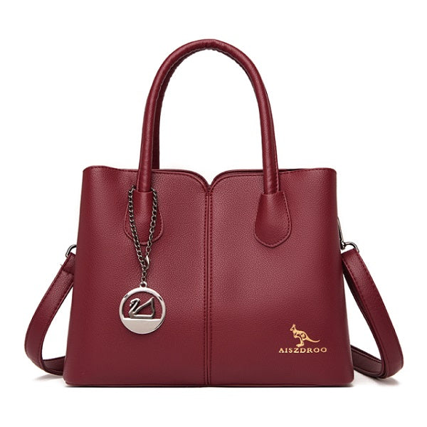 Simple Diagonal PU Leather Designer Hand Bag Mssza