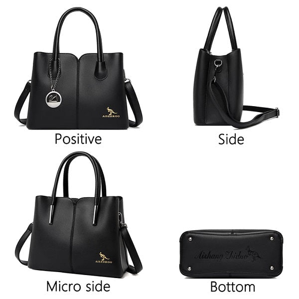 Simple Diagonal PU Leather Designer Hand Bag Mssza