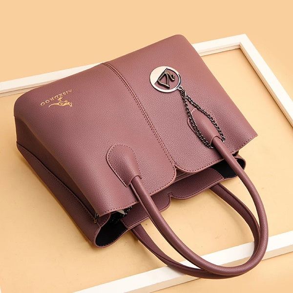 Simple Diagonal PU Leather Designer Hand Bag Mssza