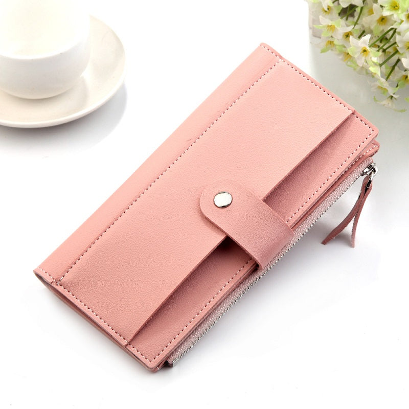 Simple Multi-Functional Pu Leather Long Wallet Mssza