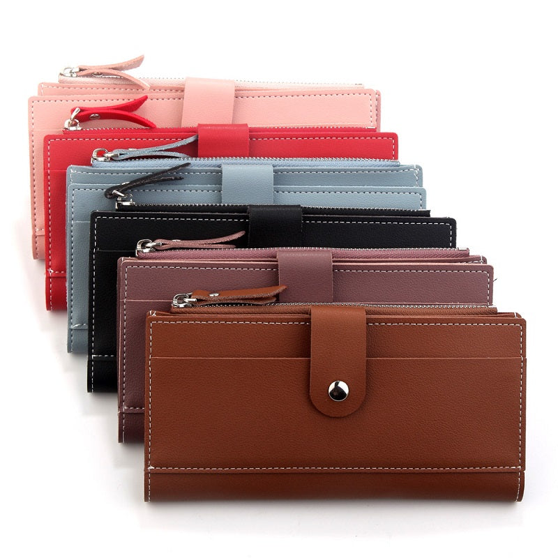 Simple Multi-Functional Pu Leather Long Wallet Mssza