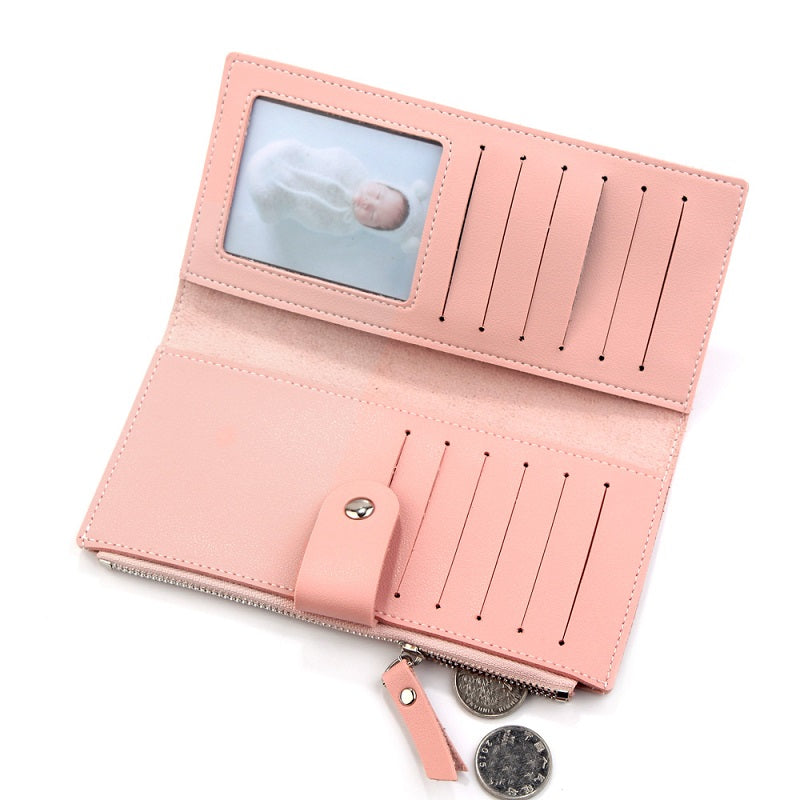 Simple Multi-Functional Pu Leather Long Wallet Mssza