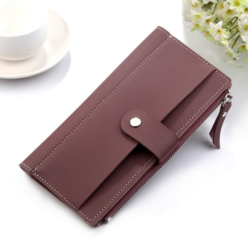 Simple Multi-Functional Pu Leather Long Wallet Mssza