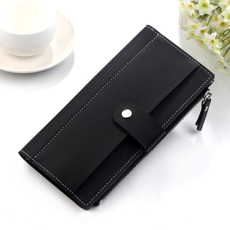 Simple Multi-Functional Pu Leather Long Wallet Mssza