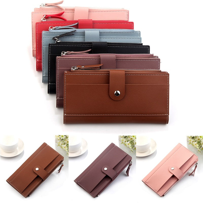 Simple Multi-Functional Pu Leather Long Wallet Mssza