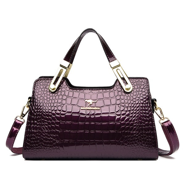 Simple PU Leather Solid Color Handbags Mssza