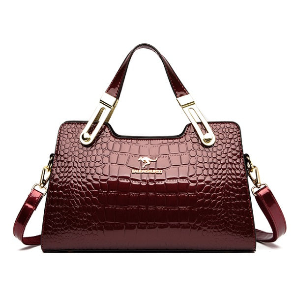 Simple PU Leather Solid Color Handbags Mssza