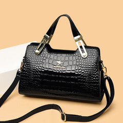 Simple PU Leather Solid Color Handbags Mssza