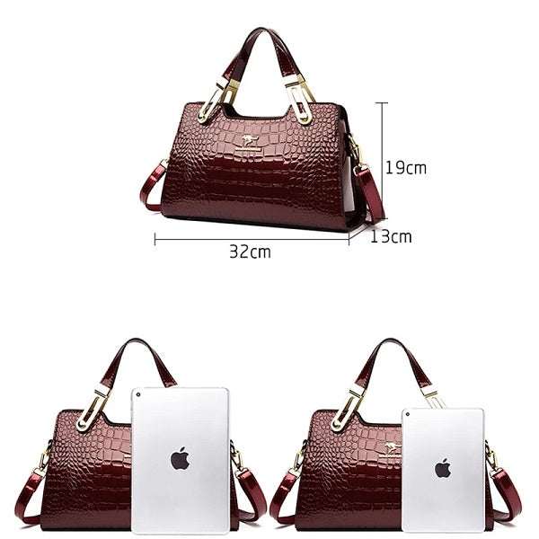 Simple PU Leather Solid Color Handbags Mssza