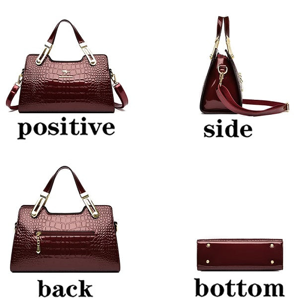 Simple PU Leather Solid Color Handbags Mssza