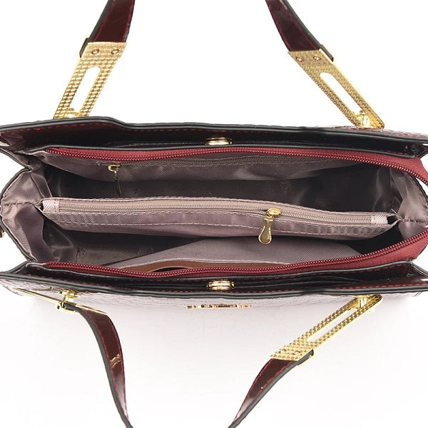 Simple PU Leather Solid Color Handbags Mssza