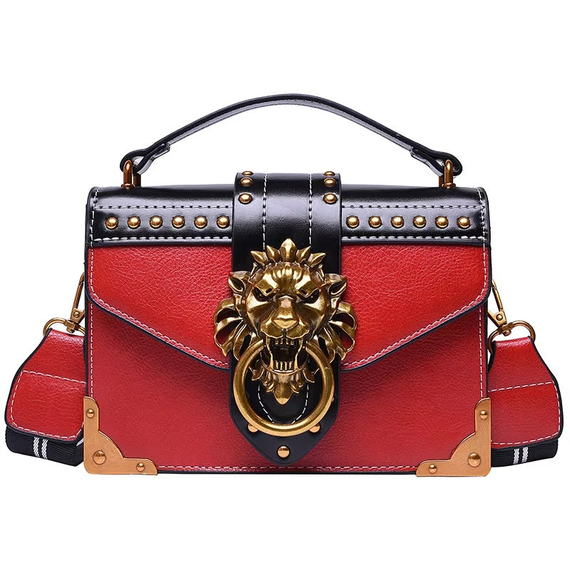 Simple Lion Head Small Square Crossbody Bag Mssza