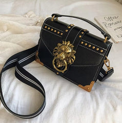 Simple Lion Head Small Square Crossbody Bag Mssza