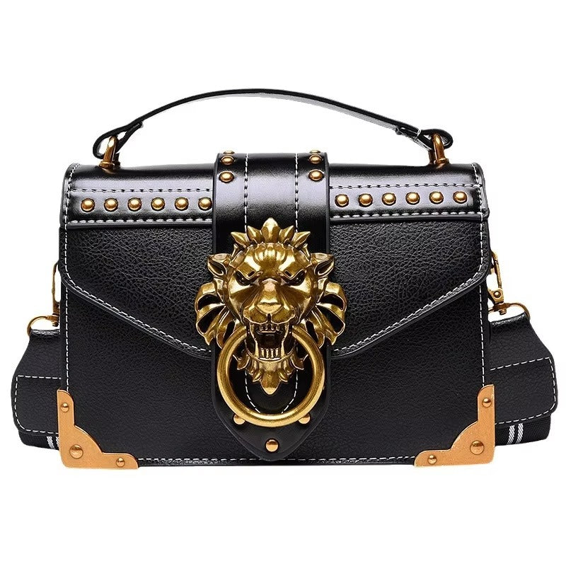 Simple Lion Head Small Square Crossbody Bag Mssza