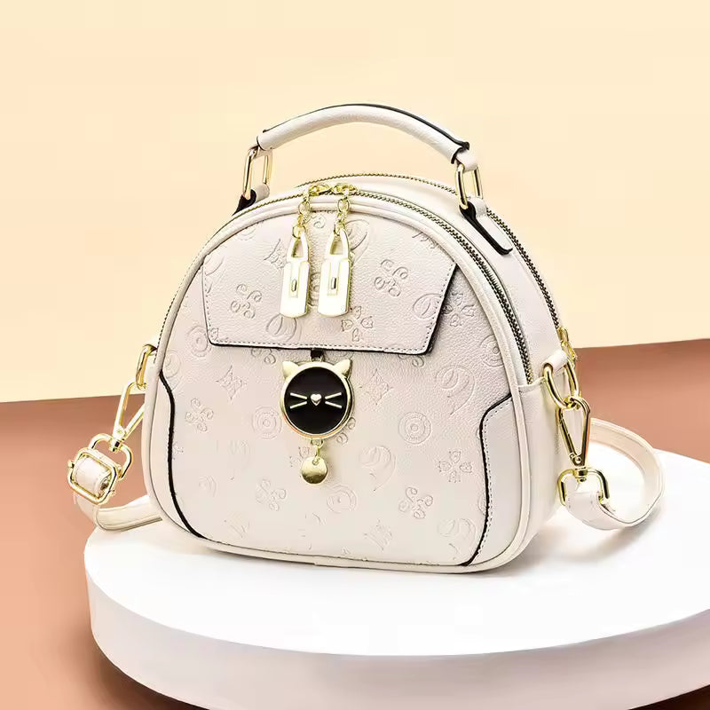 Simple Sequined Cute Small Round Metal Clash Wide Shoulder Strap Crossbody Bag Mssza