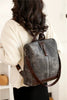 Simple Shoulder Lightweight PU Leather Rucksacks Large School Bag Mssza