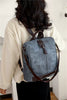 Simple Shoulder Lightweight PU Leather Rucksacks Large School Bag Mssza