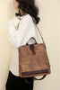 Simple Shoulder Lightweight PU Leather Rucksacks Large School Bag Mssza