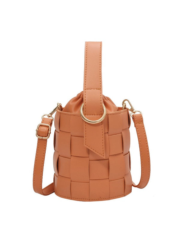 Simple Solid Bucket Handbags Mssza