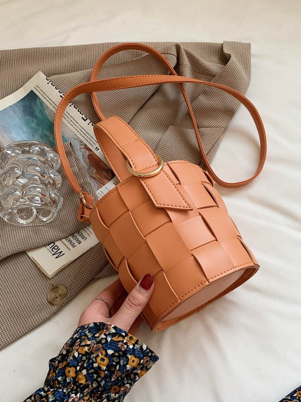 Simple Solid Bucket Handbags Mssza