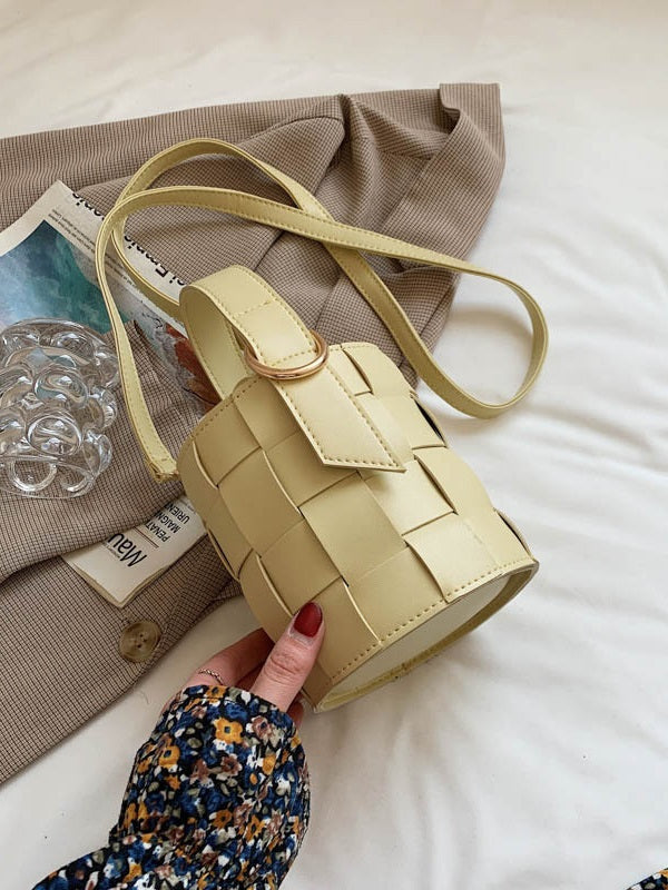 Simple Solid Bucket Handbags Mssza