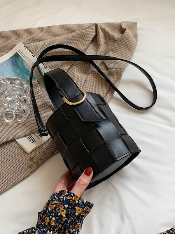 Simple Solid Bucket Handbags Mssza