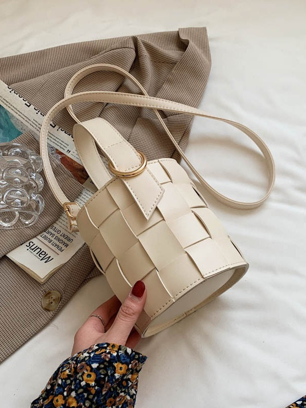 Simple Solid Bucket Handbags Mssza