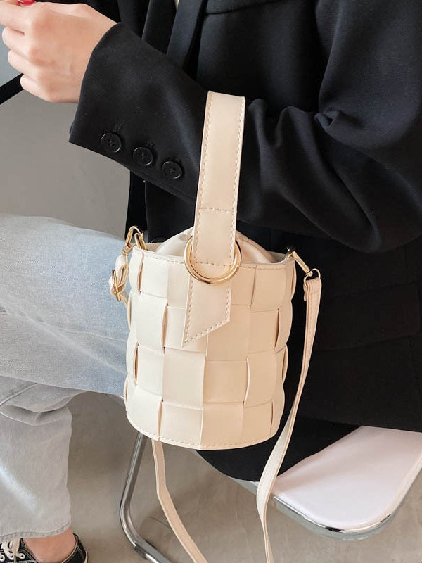 Simple Solid Bucket Handbags Mssza