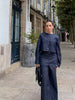 Single Breasted Round Neck Shirt High Waisted Pant With Pocket 2 Piece Set Mssza