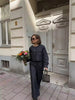 Single Breasted Round Neck Shirt High Waisted Pant With Pocket 2 Piece Set Mssza
