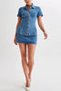 Single-Breasted Splice Jackets Slim Fit Wrap Hip Ultra Short Skirt Two Piece Sets Mssza