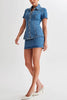 Single-Breasted Splice Jackets Slim Fit Wrap Hip Ultra Short Skirt Two Piece Sets Mssza