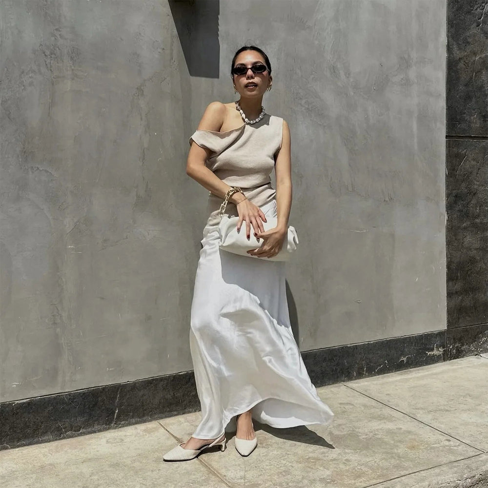 Skew Collar Sleeveless Crop Tops Solid Backless Tank Tops Casual Basics Tops Vest Mssza